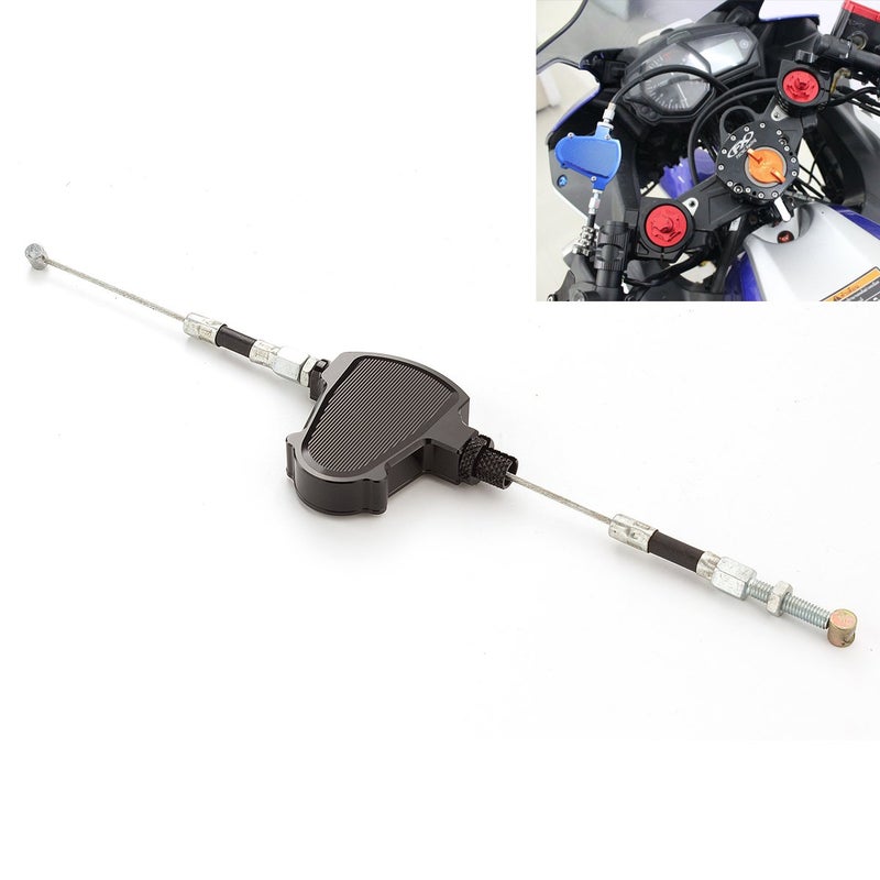 FXCNC CNC Aluminum Line Easy Stunt Pull Clutch Cable Lever Replacement System Compatible with Black - Image 1